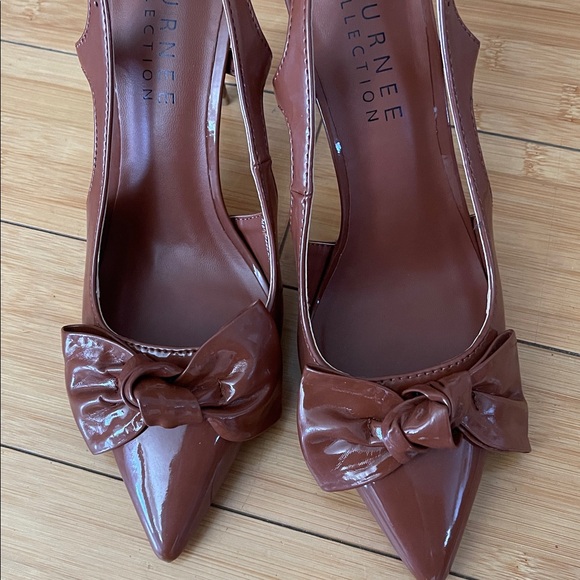 Journee Collection Women Brown Pointed Slingback Heels 4” Pointy Heels Size 7.5 - Picture 5 of 6